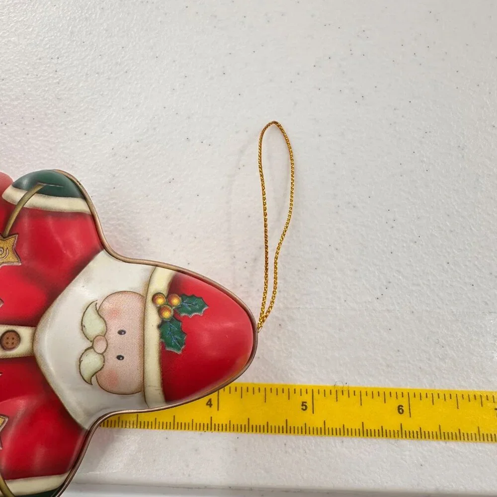 Snowman & Santa Christmas Ornaments Metal & Ceramic 5.5